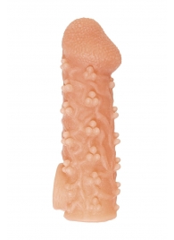 Телесная закрытая насадка с пучками шишечек Cock Sleeve Size M - 15,6 см. - KOKOS - в Сочи купить с доставкой