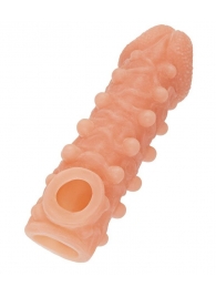 Телесная закрытая насадка с шариками Cock Sleeve Size S - 13,8 см. - KOKOS - в Сочи купить с доставкой