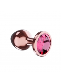 Пробка цвета розового золота с малиновым кристаллом Diamond Ruby Shine S - 7,2 см. - Lola Games - купить с доставкой в Сочи