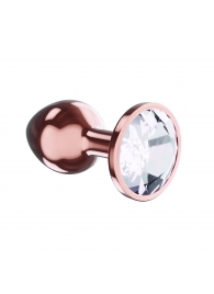 Пробка цвета розового золота с прозрачным кристаллом Diamond Moonstone Shine L - 8,3 см. - Lola Games - купить с доставкой в Сочи