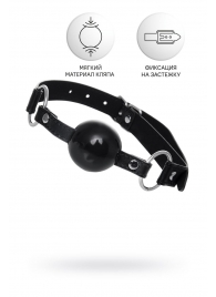 Черный кляп-шар на кожаных ремешках Anonymo - ToyFa - купить с доставкой в Сочи