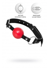 Красный кляп-шар на черных ремешках Anonymo - ToyFa - купить с доставкой в Сочи