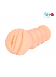 Телесный мастурбатор-вагина с комплектом эрекционных колец - Bior toys - в Сочи купить с доставкой