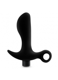 Черный анальный вибратор Silicone Vibrating Prostate Massager 01 - 10,8 см. - Blush Novelties - в Сочи купить с доставкой