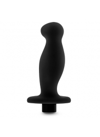 Черный анальный вибромассажёр Silicone Vibrating Prostate Massager 02 - 10,8 см. - Blush Novelties - в Сочи купить с доставкой