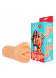 Телесный мастурбатор-ротик с высунутым язычком - Bior toys - в Сочи купить с доставкой
