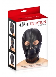 Маска-шлем с прорезями для глаз и регулируемым кляпом - Fetish Tentation - купить с доставкой в Сочи