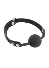 Черный силиконовый кляп-шарик на ремешках - Fetish Tentation - купить с доставкой в Сочи