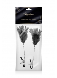 Зажимы для сосков с черными перьями Sweet Caress Feather Nipple Clumps - Sweet Caress - купить с доставкой в Сочи