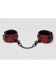 Красно-черные наручники Reversible Faux Leather Wrist Cuffs - Fifty Shades of Grey - купить с доставкой в Сочи