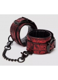 Красно-черные наручники Reversible Faux Leather Wrist Cuffs - Fifty Shades of Grey - купить с доставкой в Сочи