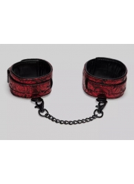 Красно-черные оковы Reversible Faux Leather Ankle Cuffs - Fifty Shades of Grey - купить с доставкой в Сочи