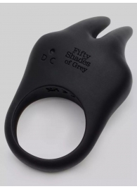 Черное эрекционное виброкольцо Sensation Rechargeable Vibrating Rabbit Love Ring - Fifty Shades of Grey - в Сочи купить с доставкой