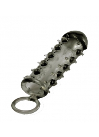 Дымчатая стимулирующая насадка с закрытой головкой SAMURAI PENIS SLEEVE BLACK - 14,5 см. - NMC - в Сочи купить с доставкой