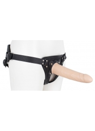 Пустотелый страпон Harness CLASSIC с бандажом - 19,5 см. - LOVETOY (А-Полимер) - купить с доставкой в Сочи