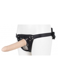 Пустотелый страпон Harness CLASSIC с бандажом - 19,5 см. - LOVETOY (А-Полимер) - купить с доставкой в Сочи