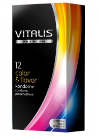 Цветные ароматизированные презервативы VITALIS PREMIUM color   flavor - 12 шт. - Vitalis - купить с доставкой в Сочи