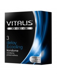 Презервативы VITALIS PREMIUM delay   cooling с охлаждающим эффектом - 3 шт. - Vitalis - купить с доставкой в Сочи