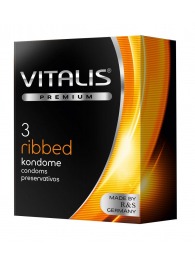Ребристые презервативы VITALIS PREMIUM ribbed - 3 шт. - Vitalis - купить с доставкой в Сочи