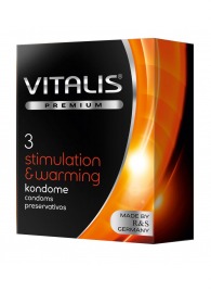 Презервативы VITALIS PREMIUM stimulation   warming с согревающим эффектом - 3 шт. - Vitalis - купить с доставкой в Сочи
