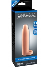Насадка-расширитель с кольцом для подхвата мошонки Real Feel Enhancer - 14 см. - Pipedream - в Сочи купить с доставкой