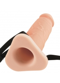Телесный реалистичный фаллоимитатор с полостью Silicone Hollow Extension - 20 см. - Pipedream - купить с доставкой в Сочи