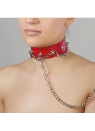 Красный ошейник из натуральной кожи - Sitabella - купить с доставкой в Сочи
