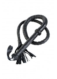 Длинный кожаный кнут с хлопушками на конце - ToyFa - купить с доставкой в Сочи