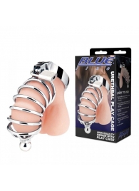 Серебристая клетка для члена Urethral Play Cage - BlueLine - купить с доставкой в Сочи