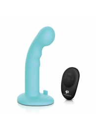 Голубая изогнутая насадка 6in Remote Control Ripple P-Spot G-Spot на черных трусиках - 16 см. - Pegasus - купить с доставкой в Сочи