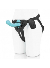 Голубая изогнутая насадка 6in Remote Control Ripple P-Spot G-Spot на черных трусиках - 16 см. - Pegasus - купить с доставкой в Сочи