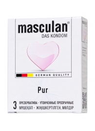 Супертонкие презервативы Masculan Pur - 3 шт. - Masculan - купить с доставкой в Сочи