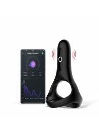 Черное виброкольцо Magic Motion Rise с подхватом мошонки - Magic Motion - в Сочи купить с доставкой