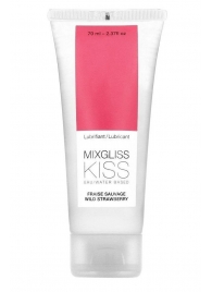 Смазка на водной основе Mixgliss Kiss с ароматом земляники - 70 мл. - Mixgliss - купить с доставкой в Сочи