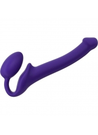 Фиолетовый безремневой страпон Silicone Bendable Strap-On - size S - Strap-on-me - купить с доставкой в Сочи