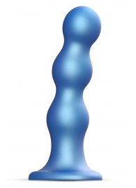 Голубая насадка Strap-On-Me Dildo Plug Balls size L - Strap-on-me - купить с доставкой в Сочи