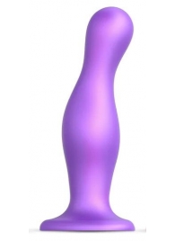 Фиолетовая насадка Strap-On-Me Dildo Plug Curvy size L - Strap-on-me - купить с доставкой в Сочи