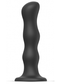 Черная насадка Strap-On-Me Dildo Geisha Balls size M - Strap-on-me - купить с доставкой в Сочи