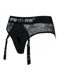 Черные трусики для насадок Diva Lingerie Harness - size L - Strap-on-me - купить с доставкой в Сочи