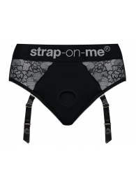 Черные трусики для насадок Diva Lingerie Harness - size L - Strap-on-me - купить с доставкой в Сочи