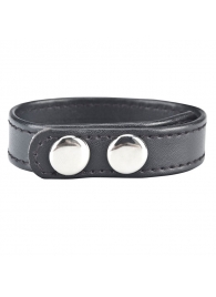 Кольцо на пенис SNAP COCK RING из искусственной кожи на клепках - BlueLine - в Сочи купить с доставкой