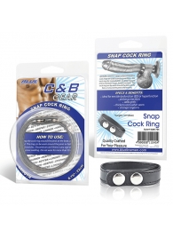 Кольцо на пенис SNAP COCK RING из искусственной кожи на клепках - BlueLine - в Сочи купить с доставкой