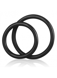 Набор из двух черных силиконовых колец разного диаметра SILICONE COCK RING SET - BlueLine - в Сочи купить с доставкой