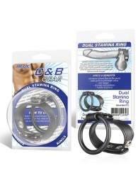 Двойное кольцо выносливости на пенис DUAL STAMINA RING - BlueLine - в Сочи купить с доставкой