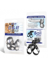 Разделитель мошонки из искусственной кожи на клепках 8 STYLE BALL DIVIDER - BlueLine - купить с доставкой в Сочи
