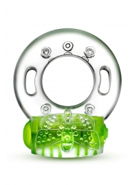 Зеленое эрекционное виброкольцо Arouser Vibrating C-Ring - Blush Novelties - в Сочи купить с доставкой