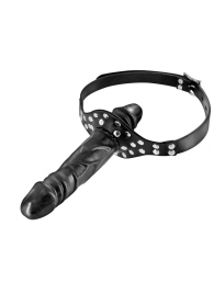 Черный кляп-фаллоимитатор Double Penis Gag - Fetish Tentation - купить с доставкой в Сочи