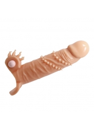 Телесная удлиняющая вибронасадка Penis Sleeve Connor - 17 см. - Baile - в Сочи купить с доставкой