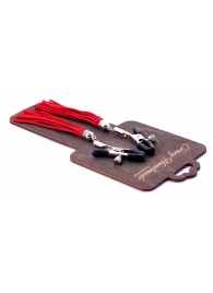 Металлические зажимы на соски с красными замшевыми кисточками - Crazy Handmade - купить с доставкой в Сочи