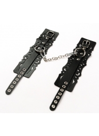 Узорчатые кожаные оковы с регулируемыми ремешками - Crazy Handmade - купить с доставкой в Сочи